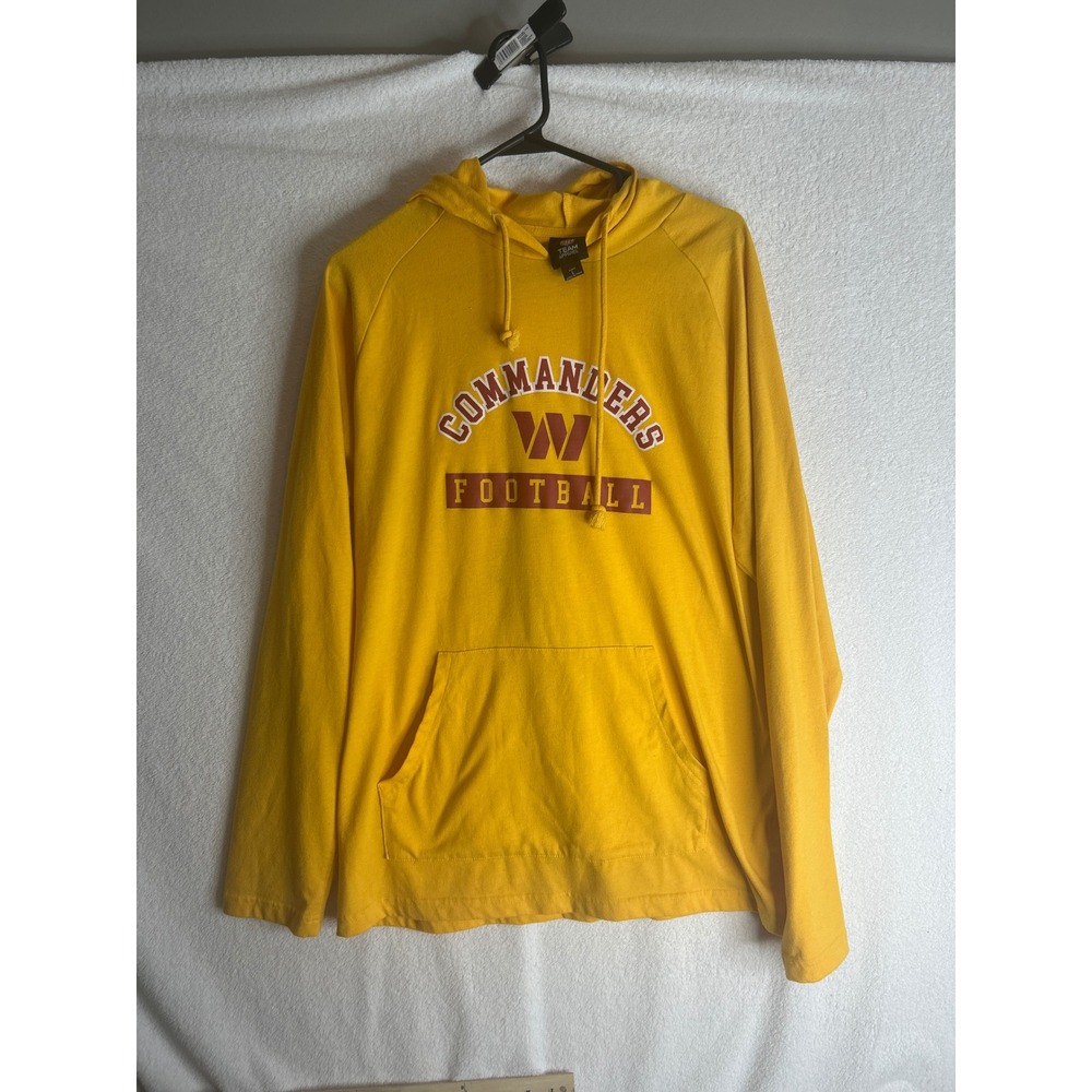NFL Team Apparel Washington Commanders Hoodie Mens Large Gold Yellow Football L